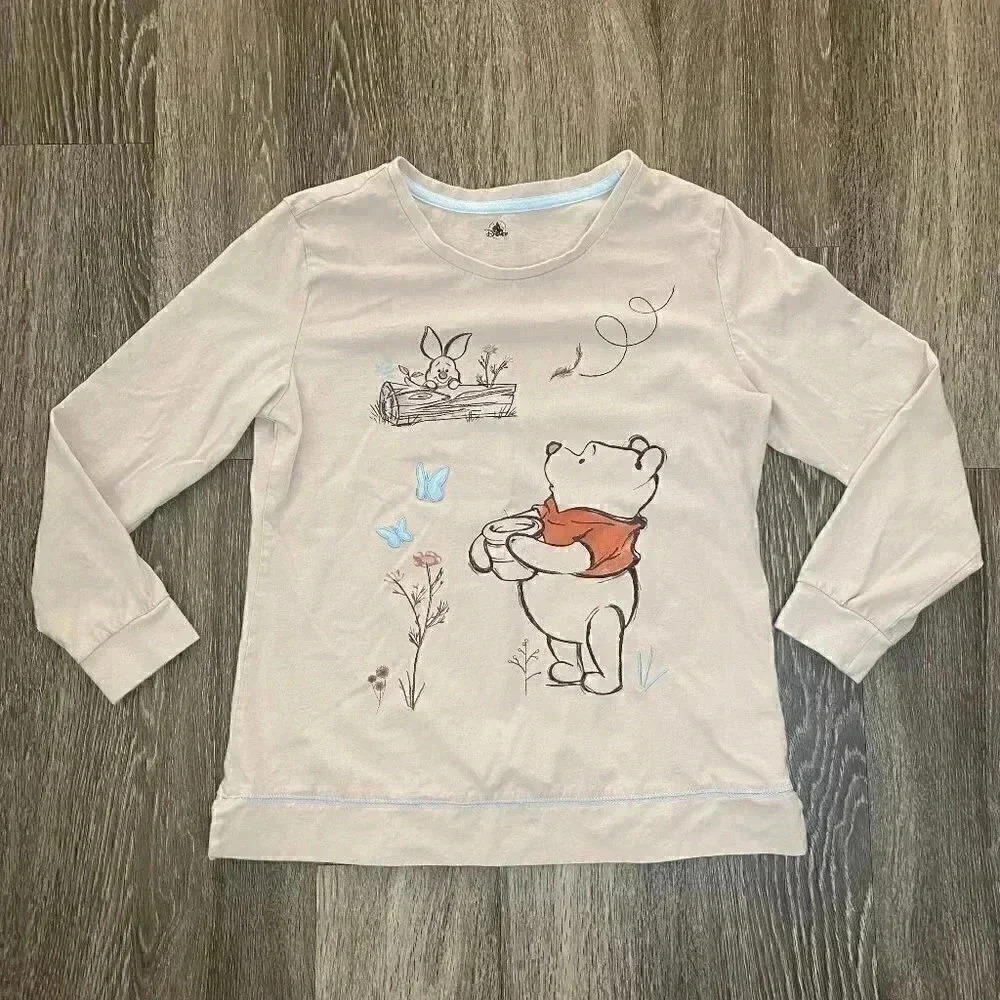 Womens Disney Pooh Bear Print Long Sleeve - S